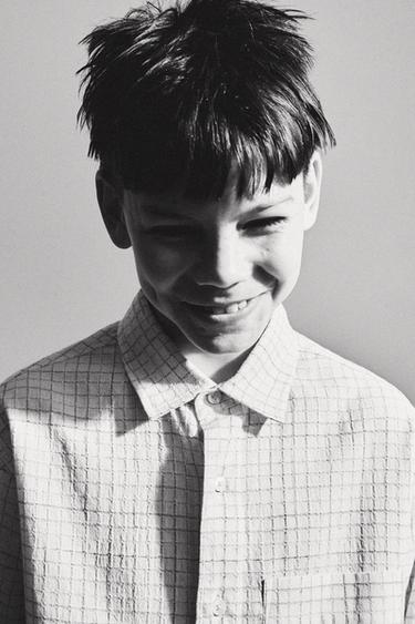 Zara STORIESZ - рубашка в клетку из хлопка и льна