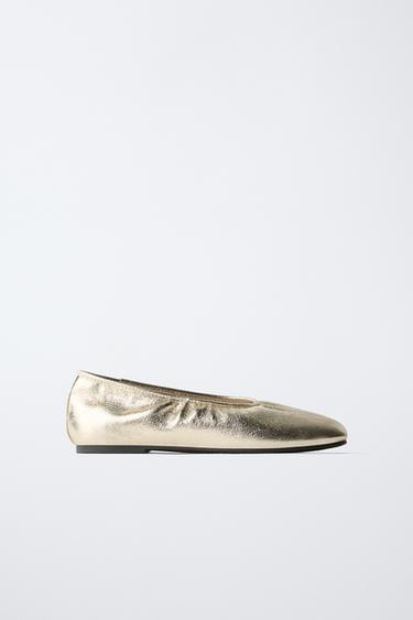 Zara Балетки с металлическим блеском