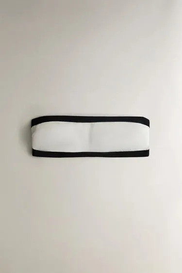 Пляжный бикини топ с контрастной полосой