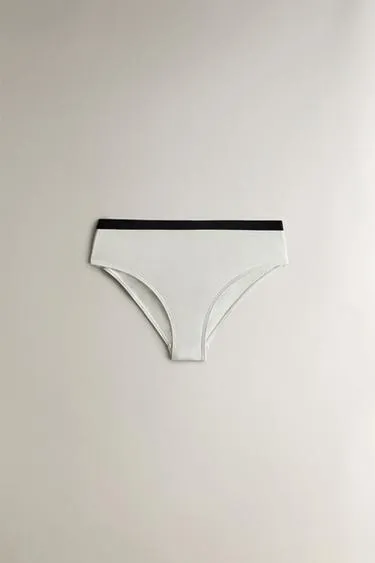 Плавки для пляжа с завышенной талией с контрастной полосой