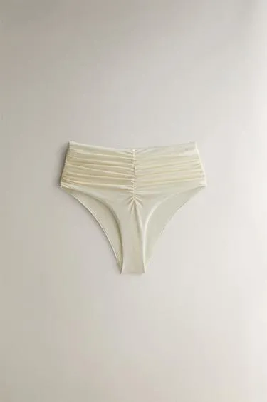Трусы для бикини с завышенной талией и складками