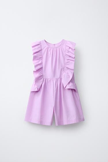 Zara Платье из поплина с воланами