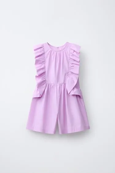 Платье из поплина с воланами