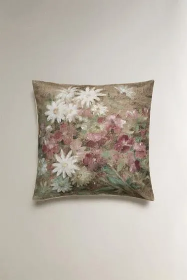 Чехол для декоративной подушки с цветочным узором