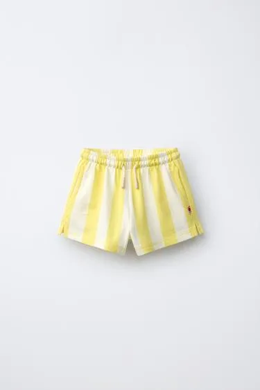 Шорты из мягкой ткани в полоску