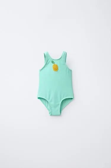 2-6 лет/цельный купальник «лимон» крючком- Заказать в России