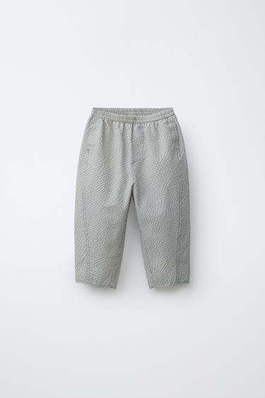 Zara Брюки BALLOON из сирсакера в клетку