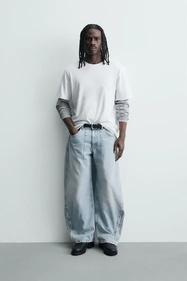 Джинсы Balloon Fit на молнии- Заказать в России