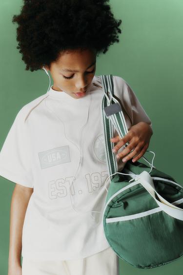 Zara Футболка с рукавами реглан и надписью