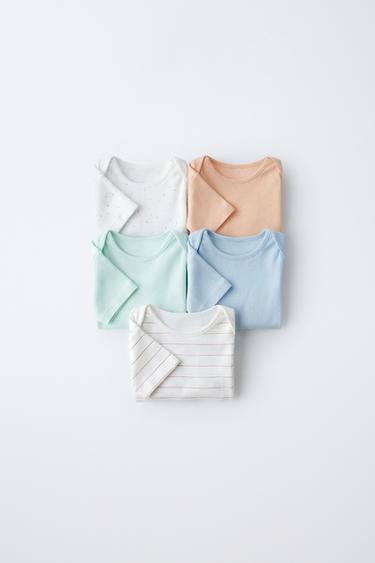 Zara Набор из пяти боди с каплями и полосками купить с доставкой.