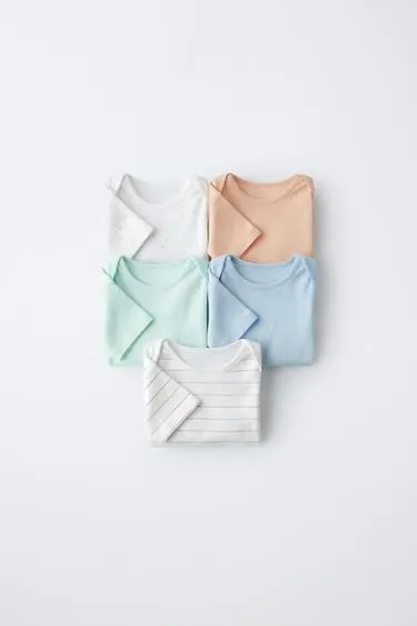 Набор из пяти боди с каплями и полосками- Заказать в России