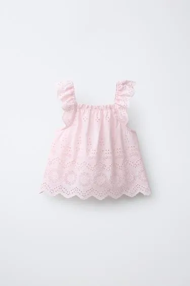 Топ с вышивкой ришелье- Заказать в России