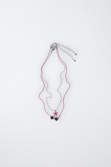 Zara Набор из двух ожерелий с кубиками и звездами