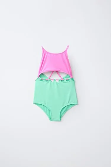 6–14 лет/ купальник с вырезами и узлами- Заказать в России