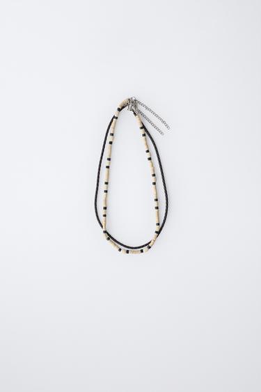 Zara Набор из двух оплетенных веревкой и деревянных бусин ожерелий купить с доставкой.