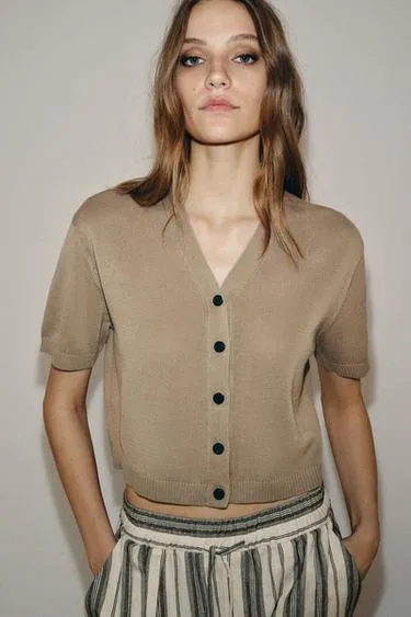 Кардиган с короткими рукавами- Заказать в России