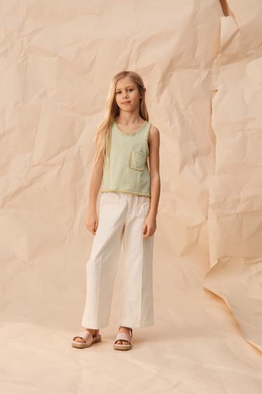 Zara Топ с узором и контрастной вышивкой из лимитированной коллекции