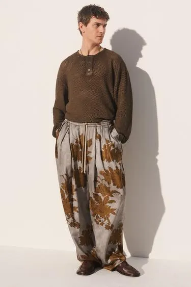 Вязаная футболка с крючком henley- Заказать в России