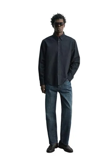 Рубашка Regular Fit из конопли и хлопка- Заказать в России