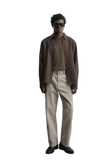 Рубашка Regular Fit из конопли и хлопка