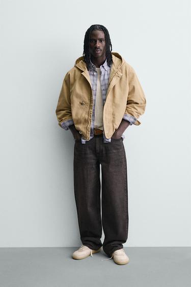 Zara Куртка свободного кроя с капюшоном и навесными петлями