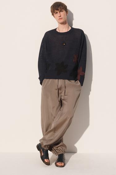 Zara Джемпер с цветочным узором свободного кроя