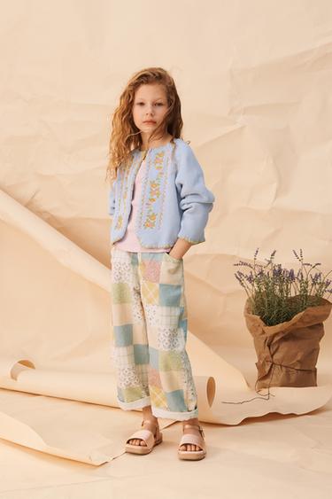 Zara Брюки с бочком и лоскутным дизайном