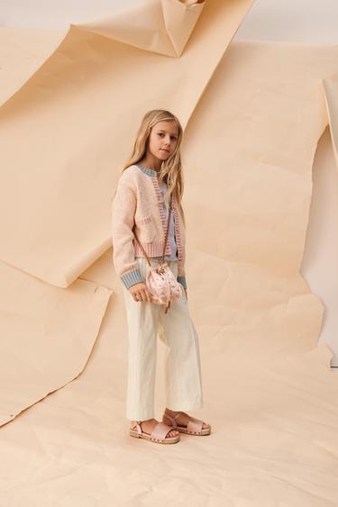 Zara Кардиган с блоками цветов и вышитым цветком LIMITED EDITION