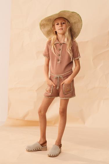 Zara Комбинезон из трикотажа с цветочной крестиковой вышивкой LIMITED EDITION