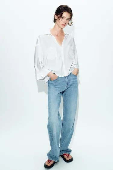 Свободная рубашка из смесового льна- Заказать в России