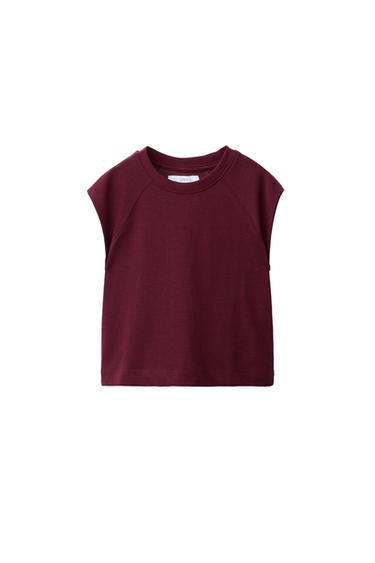 Zara Базовая футболка с рукавами реглан