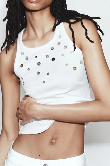 Топ в рубчик с пуговицами