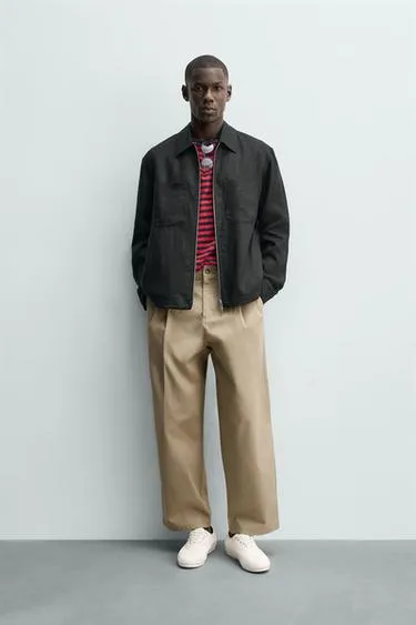 Куртка-рубашка из 100% льна на молнии