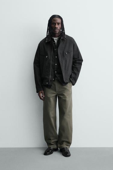 Zara Джинсовая куртка с комбинированным воротником купить с доставкой.