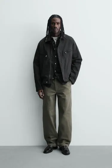 Джинсовая куртка с комбинированным воротником- Заказать в России