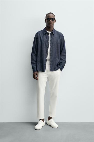 Zara Брюки чинос из рельефной ткани с эластичностью