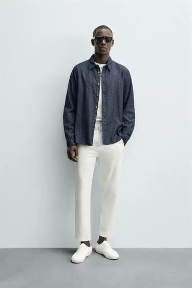 Брюки чинос из рельефной ткани с эластичностью- Заказать в России