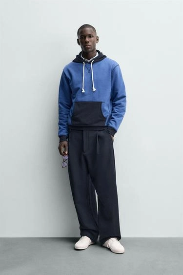 Colour block waffle hoodie- Заказать в России