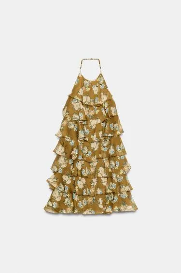 Платье с цветочными оборками- Заказать в России