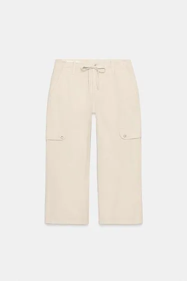 Брюки capri с карго-карманами