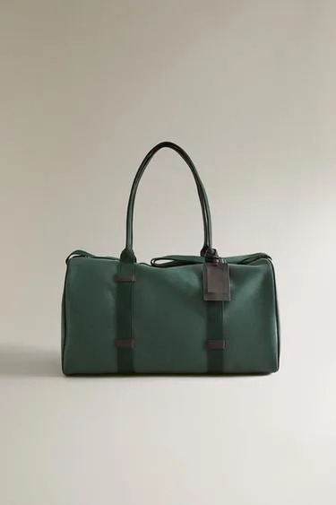 Хлопковая сумка для путешествий с кожаными деталями