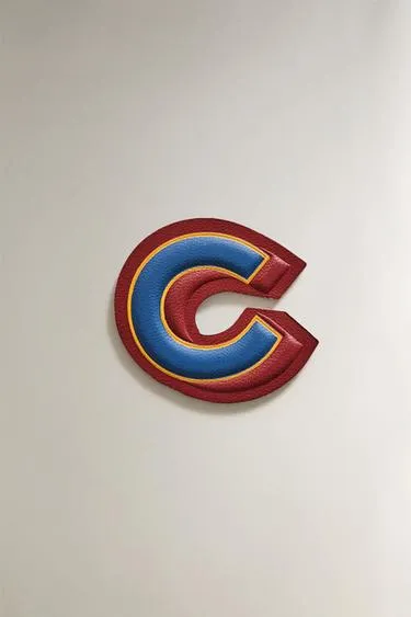 Термотрансферный нашивной патч из кожи с буквой c- Заказать в России