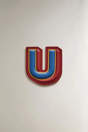 Кожаный нашивной патч с буквой u- Заказать в России