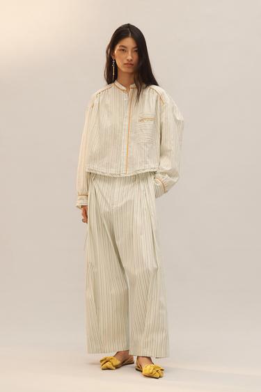 Zara Пижамные брюки в полоску из коллекции лимитированная коллекция