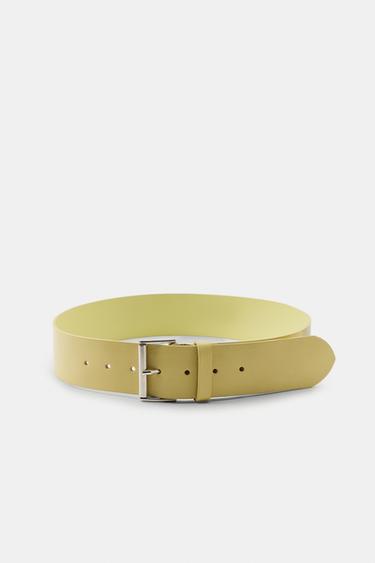 Zara Ремень из 100% кожи с прямоугольной пряжкой