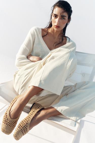 Zara Плетеные балетки с перфорацией