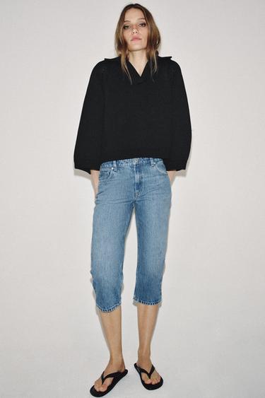 Zara Джинсы капри со средней посадкой — ZW COLLECTION