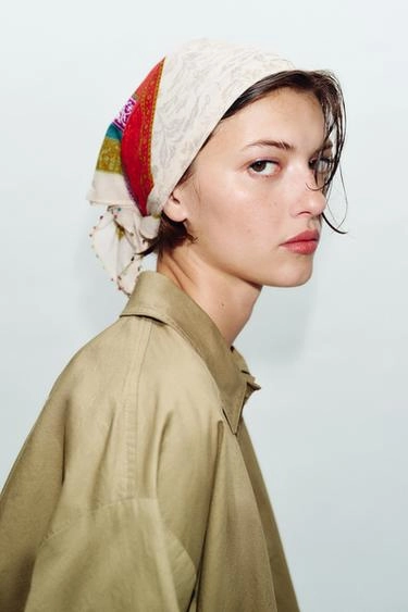 Бандана с принтом и бисером- Заказать в России