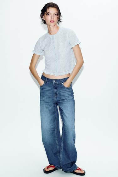 Zara Вязаный кардиган с воланами