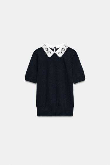 Zara Свитер со стразами и пайетками купить с доставкой.